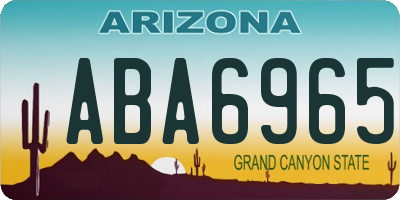 AZ license plate ABA6965