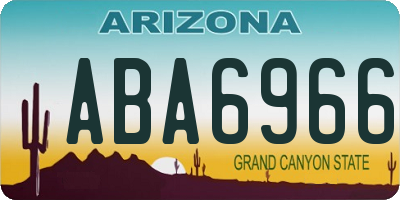 AZ license plate ABA6966