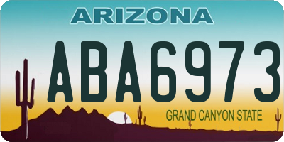 AZ license plate ABA6973
