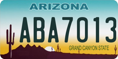 AZ license plate ABA7013