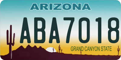 AZ license plate ABA7018