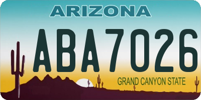 AZ license plate ABA7026