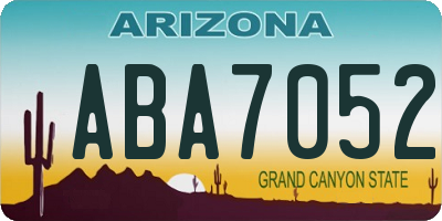 AZ license plate ABA7052
