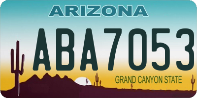 AZ license plate ABA7053