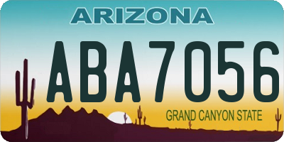 AZ license plate ABA7056