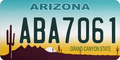 AZ license plate ABA7061