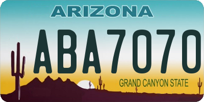 AZ license plate ABA7070