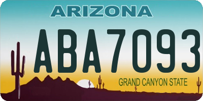 AZ license plate ABA7093