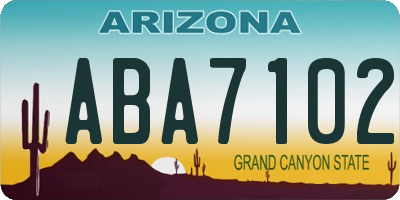 AZ license plate ABA7102