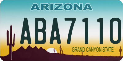 AZ license plate ABA7110