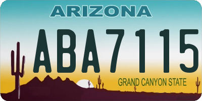 AZ license plate ABA7115