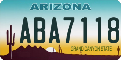 AZ license plate ABA7118