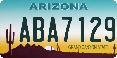 AZ license plate ABA7129