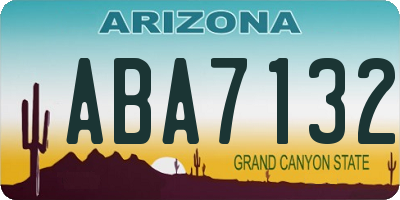 AZ license plate ABA7132