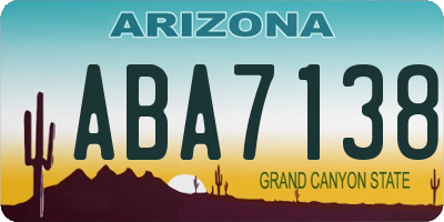 AZ license plate ABA7138