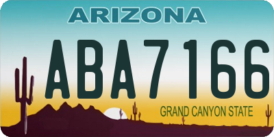 AZ license plate ABA7166