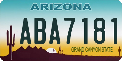 AZ license plate ABA7181