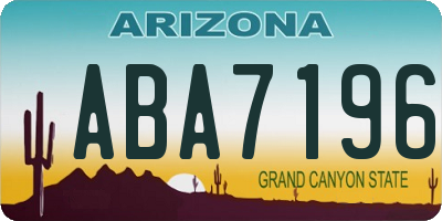 AZ license plate ABA7196