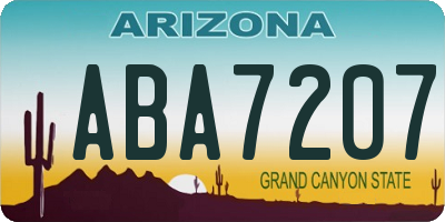 AZ license plate ABA7207
