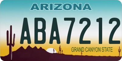 AZ license plate ABA7212
