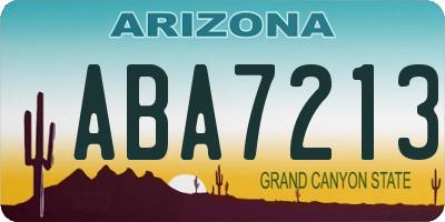 AZ license plate ABA7213