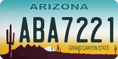 AZ license plate ABA7221