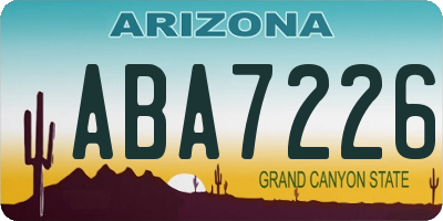 AZ license plate ABA7226