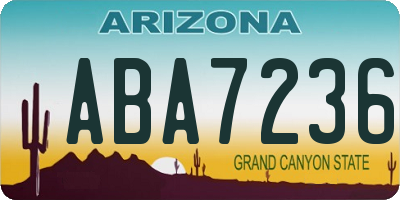 AZ license plate ABA7236