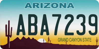 AZ license plate ABA7239