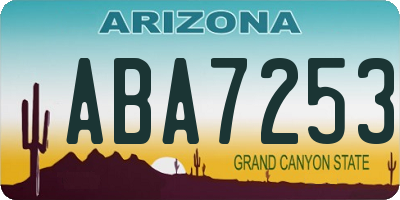 AZ license plate ABA7253