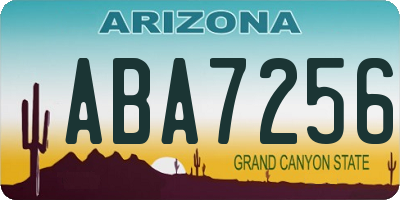 AZ license plate ABA7256