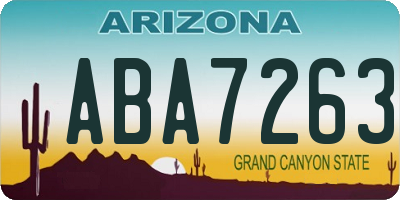 AZ license plate ABA7263