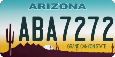 AZ license plate ABA7272