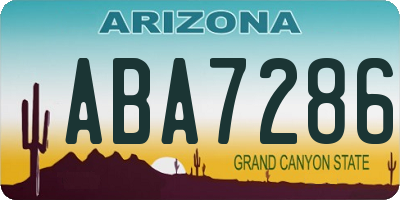 AZ license plate ABA7286