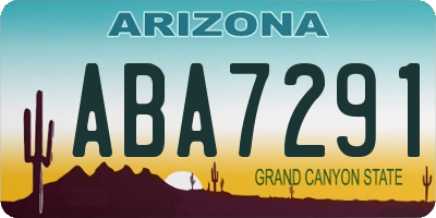 AZ license plate ABA7291