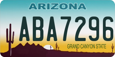 AZ license plate ABA7296