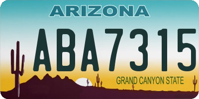 AZ license plate ABA7315