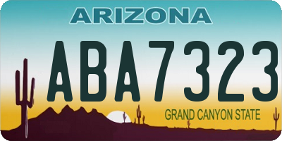 AZ license plate ABA7323