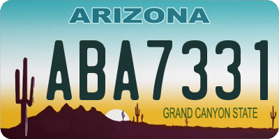 AZ license plate ABA7331