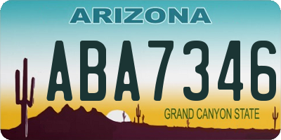 AZ license plate ABA7346