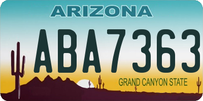 AZ license plate ABA7363