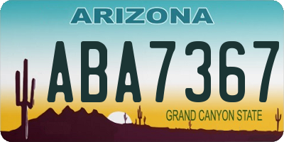 AZ license plate ABA7367