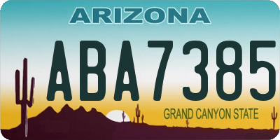 AZ license plate ABA7385