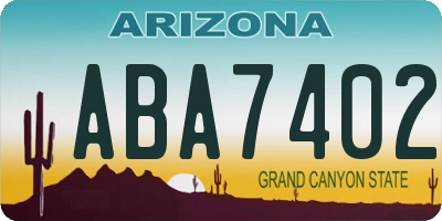 AZ license plate ABA7402
