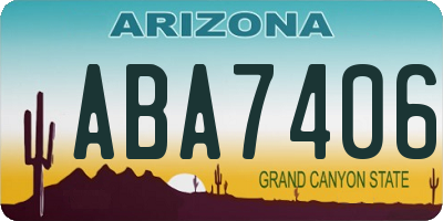 AZ license plate ABA7406