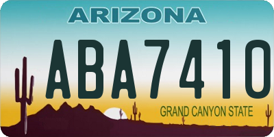 AZ license plate ABA7410