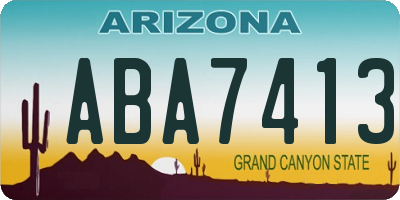 AZ license plate ABA7413