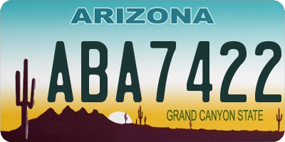 AZ license plate ABA7422