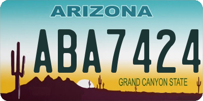 AZ license plate ABA7424