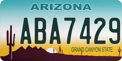 AZ license plate ABA7429